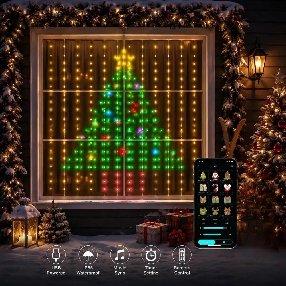 Smart Home Lighting - LED Piksel Perde Işıkları Bluetooth APP