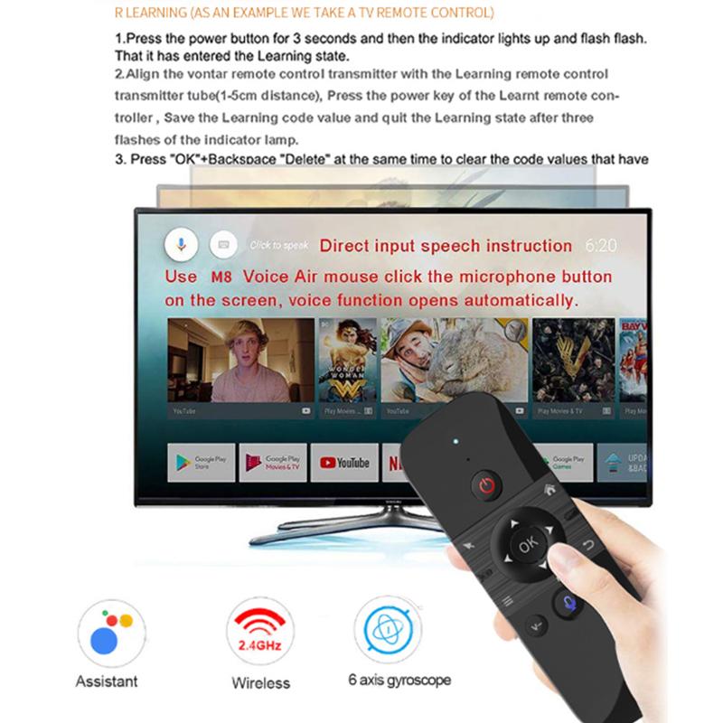 Smart Home Keyboard - M8 Air Mouse Sesli Uzaktan Kumanda