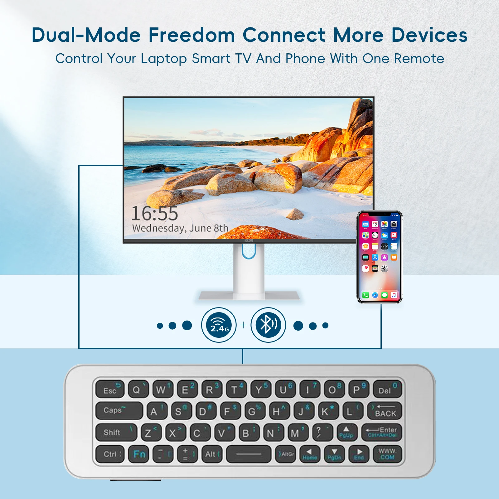 IPazzPort 2.4G ve Bluetooth Mi - Smart Home Keyboard incelemesi ve fiyatı