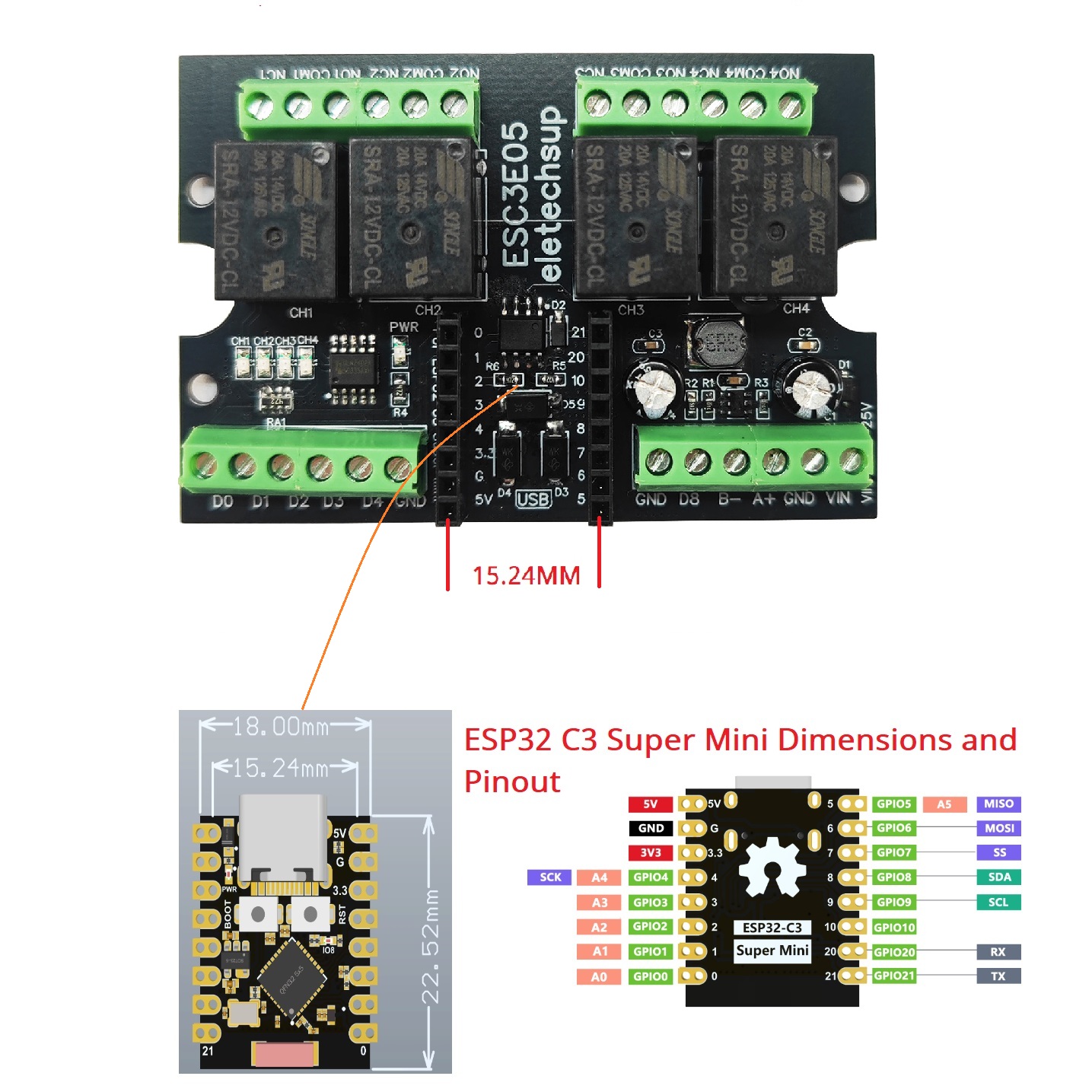 ESC3B04 ESP32-C3 Endüstriyel R - Smart Home Networking incelemesi ve fiyatı