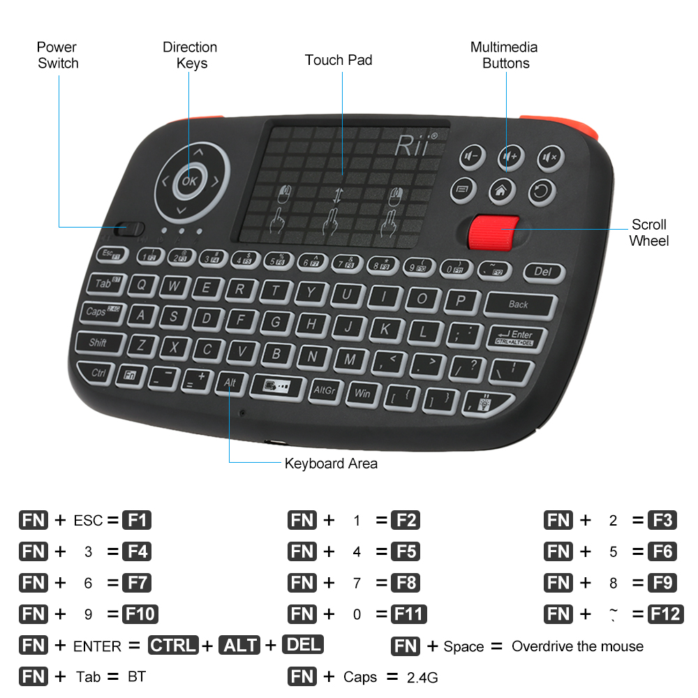 Rii I4 Mini BT Kablosuz Klavye - Smart Home Keyboard incelemesi ve fiyatı