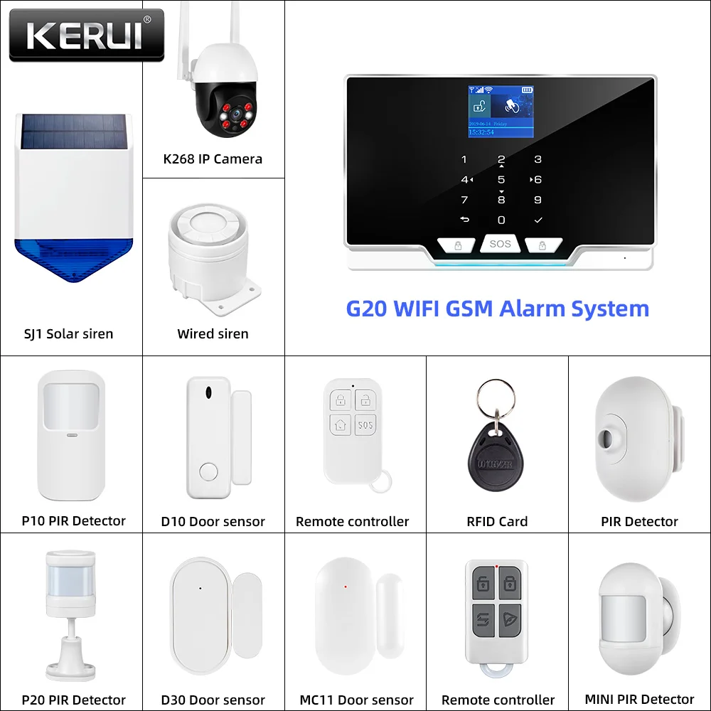 KERUI G20 WIFI GSM Alarm Panel - Smart Home Keyboard incelemesi ve fiyatı